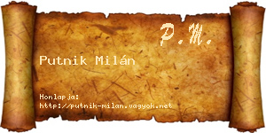 Putnik Milán névjegykártya